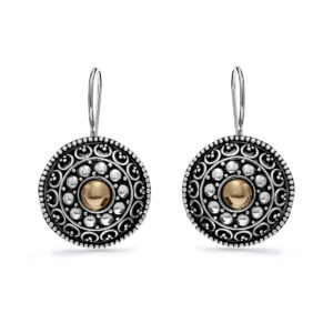 Sangsit Silver & Gold Earrings by Nusa (Front View)